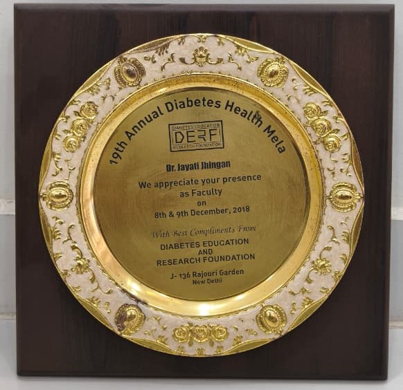 19th Annual Diabetes Health Mela Faculty Award Uttam Nagar